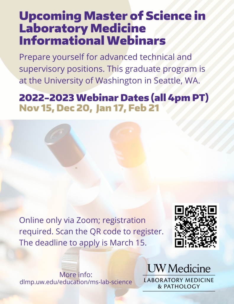 Poster for informational webinar.